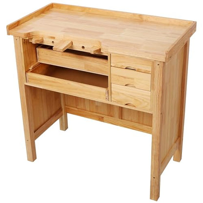 Montary 39-Inch Solid Wood Jewelry Workbench - Heavy Duty Jewelry Bench with Mandrel Tray & Metal Liner Pan & Practical Storage Drawers for Jewelry Making & Repair Station - size: 3 Drawers-39" Jewelry Bench
