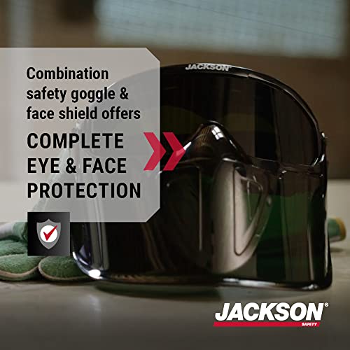 Jackson Safety GPL Series Safety Goggles with Detachable Flip-Up Face Shield - Anti-Fog Goggles for Men and Women, Fits Over Glasses - ANSI Z87.1 - Shade 5 IR Lens - style: Shade 5 Infrared Lens