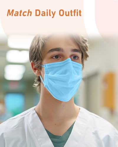 Face Masks Disposable 100 Pack, 4 Ply ASTM Level 3 Medical Grade, Breathable for Adult Outdoor Protection, Individually Wrapped for Home, School & Office, Frosted Silver - color: Frosted Silver