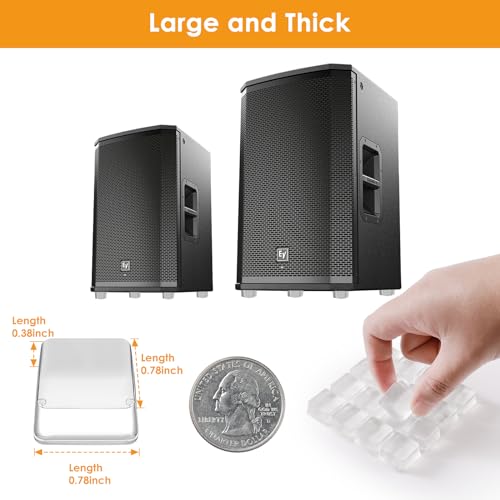 Rubber Feet for Cutting Board, 20PCS Rubber Bumpers Self Adhesive, Clear Rubber Bumper Pads, Square Adhesive Bumper Pads for Speakers, Laptop, Appliances 0.78" x 0.38" - size: Clear