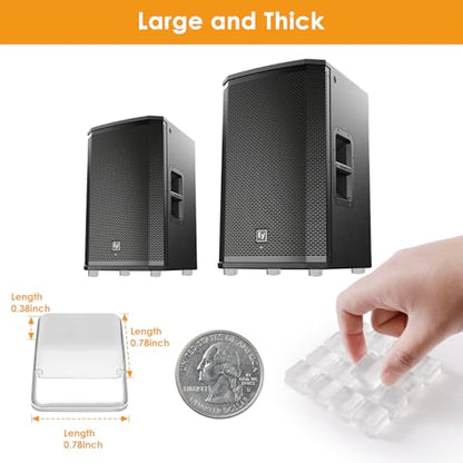 Rubber Feet for Cutting Board, 20PCS Rubber Bumpers Self Adhesive, Clear Rubber Bumper Pads, Square Adhesive Bumper Pads for Speakers, Laptop, Appliances 0.78" x 0.38" - size: Clear