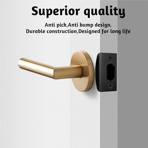 4 PCS Door Strike Plate, 2.16 X 1.77 Inch Door Latch Plate Stainless Steel Deadbolt Covers Black Right Angel Doors Plates with 8 PCS 0.78" Screws for Interior Exterior Doors