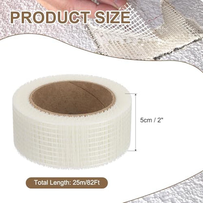 PATIKIL Drywall Repair Mesh Tape, 2 Inch x 82 ft Fiberglass Repair Patch Self-Adhesive Dry Wall Joint Tape 6 Mesh Wall Hole Crack and Seam Patch, White - size: 2 inch x 82 Feet