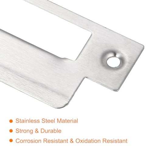 uxcell Door Strike Plate, 145mm x 40mm 201 Stainless Steel Latch Deadbolt Strike Plate for Door Frame Door Jamb, Silver - size: 145mm x 40mm