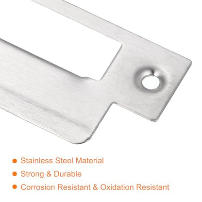 uxcell Door Strike Plate, 145mm x 40mm 201 Stainless Steel Latch Deadbolt Strike Plate for Door Frame Door Jamb, Silver - size: 145mm x 40mm