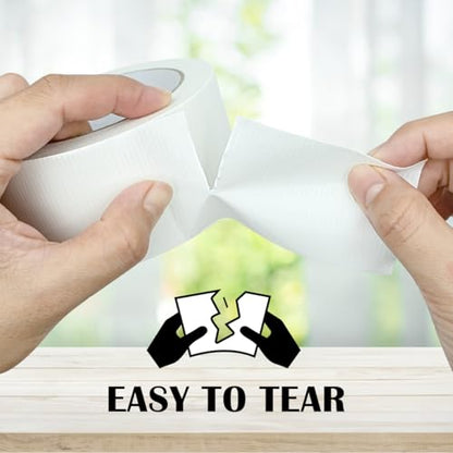 White Duct Tape Heavy Duty: 12Rolls*2IN*20Yards Wide Waterproof Outdoor Duck Furniture Repair Tape Bulk - Strong Adhesive Weather UV Resistant No-Residue Masking Tapes Patterns Variety Pack - color: White, size: 12rolls*2in*20yards