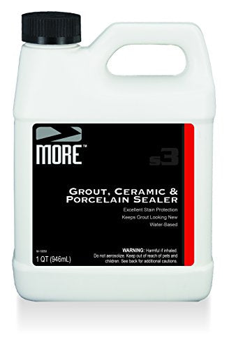 MORE Grout, Ceramic & Porcelain Tile Sealer - Water-Based Grout Sealer - Stain, Tile & Grout Protection - for Bathrooms, Showers & Floors - Prevent Grout Haze - Safe & Easy to Use - Unscented - 32oz - size: Quart