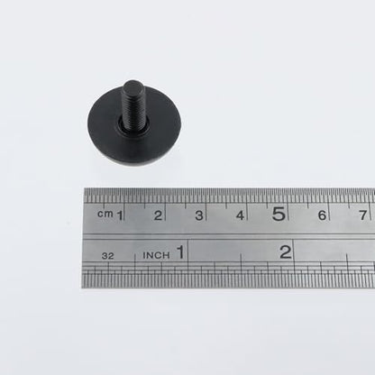 Antrader 12 Pack M6×15mm Furniture Lvelers,Table Leg Levelers,Levelling Foot Screw on Furniture Glides Foot Adjuster Mini Adjustable Feet, 23mm Base Diameter,Black - color: Black, size: M6×15mm