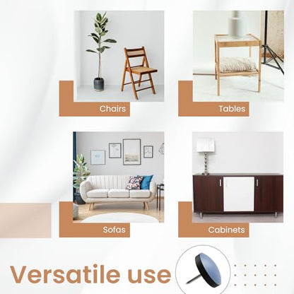 Gadgetime USA Nail On Furniture Glides for Chairs & Tables - 1 Inch, 16 Pack - Chair Leg Floor Protectors for Hardwood Floors & Carpets-Furniture Pads for Dining Chair & Cabinets