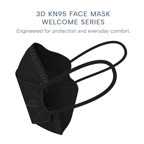 Well Before Welcome Series 3D KN95 Face Mask, Regular, Pack of 50 - color: Black