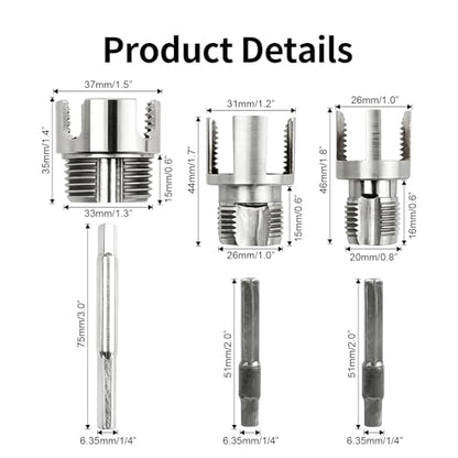 Pipe Threading Tool Set for 1/2", 3/4", 1" PVC & Plastic Pipes, Dual-Function Internal & External Thread Maker & Repair Kit, with Gloves & 4 Seal Tapes