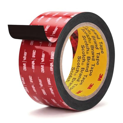 3M Double Sided Tape 2"×16.4ft 5925 Black Mounting Tape Heavy Duty Waterproof Foam Tape Strong Adhesive for RV LED Strip Light Décor - size: 2" ×16.4ft