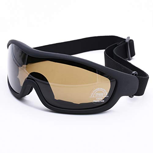 Viriber Motorcycle Goggles - UV Protective Outdoor Dust-proof Combat Goggles, Military Sunglasses, Tea - color: Tea