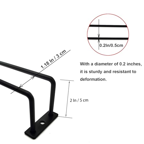 10.8 Inch Black Wine Glass Rack, Under Cabinet Wine Glass Holder Stainless Steel Stemware Rack - Hanging Stemware Holder for Cabinet Kitchen Bar, Set of 2 - color: Black, size: 10.8 Inch 2 Pack