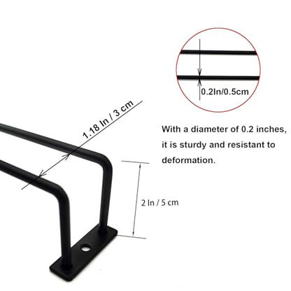 10.8 Inch Black Wine Glass Rack, Under Cabinet Wine Glass Holder Stainless Steel Stemware Rack - Hanging Stemware Holder for Cabinet Kitchen Bar, Set of 4 - color: Black, size: 10.8 Inch 4 Pack