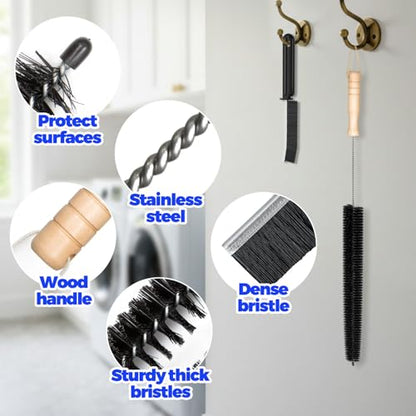 Holikme Dryer Vent Cleaner Kit - Household Cleaning Supplies, Dryer Lint Brush, Refrigerator Long Coil Brush, Flexible Lint Remover, Removing Dust and Pet Hair