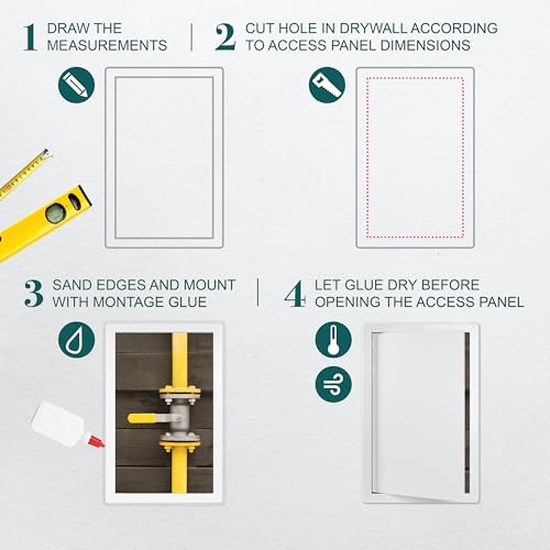 10 x 16 White Plastic Access Panel. Service Shaft Door Panel. Plumbing, Electricity, Heating, Alarm Wall Access - color: White, size: 10" x 16"
