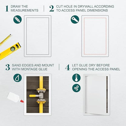 10 x 16 White Plastic Access Panel. Service Shaft Door Panel. Plumbing, Electricity, Heating, Alarm Wall Access - color: White, size: 10" x 16"