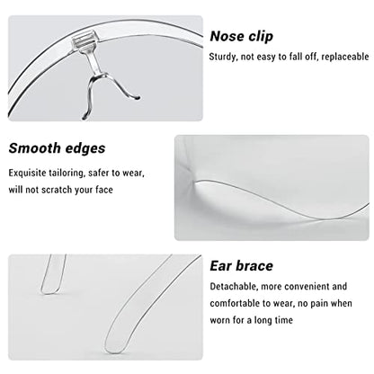 4 Pack Face Shield with Glasses, Face Mask Shield Anti-Fog Clear Ultra Clear Reusable Protective Plastic Face Shield Mask Droplet Splash Guard for Women Men Kids