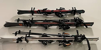 12.7 Inch Heavy Duty Large Tool Hanger, 4 Pack Wall Mounted Garage Storage Hooks, Indoor Black + Red 12.7Inches x 9.2Inches