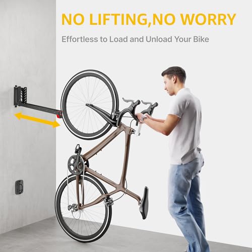 monTEK Swivel Bike Wall Mount, No Heavy Lifting Required Bike Wall Mount, Bike Hangers for Garage, Space-Saving Bike Rack Garage, Easy to Load and Unload, Bike Hanger Can Hold Up to 77 lbs, 4 Pack - style: 4-Pack