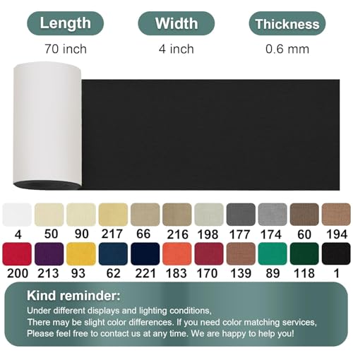 Linen Canvas Repair Tape, 4 x 63” Black Waterproof Self-Adhesive Fabric Patch, Durable Weatherproof Tape for Outdoor Gear, Boat Covers, Tents, Couch, Sofa, Sun Shades, Awnings & Lounge Chairs - color: Black