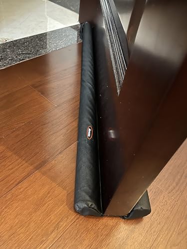 Door Draft Stopper 36 Inch Under Door Draft Noise Blocker Black Gap Stoppers Entry Door Draft Guard for Bottom of Doors Adjustable Twin Door Draft - size: 36"