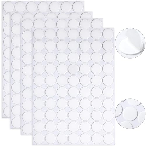 JANYUN 280 Pcs Double Sided Sticky Dot Stickers Removable Round Putty Clear Sticky Tack No Trace Sticky Putty Waterproof Small Stickers for Festival Decoration (20mm, 280) - size: 0.78" Round