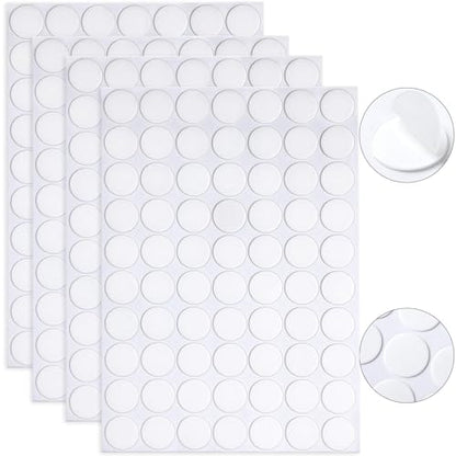 JANYUN 280 Pcs Double Sided Sticky Dot Stickers Removable Round Putty Clear Sticky Tack No Trace Sticky Putty Waterproof Small Stickers for Festival Decoration (20mm, 280) - size: 0.78" Round