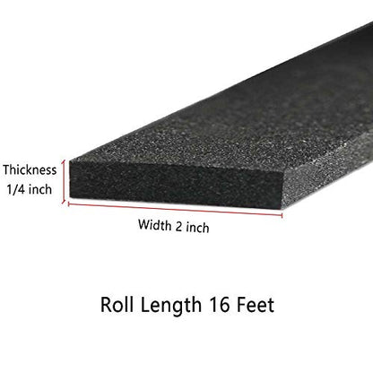 Foam Rubber Seal Strip -2" W x 1/4" T- Adhesive Tape Foam Tape Closed Cell Foam Strip Automotive Weather Stripping - size: 2in x 1/4in - 16ft