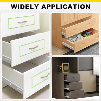 Litoexpe 1 Pair 16 Inch Drawer Slides Kit with Screws, Bottom Mount Design Drawer Rails with Smooth-Gliding Nylon Wheels - size: 16 Inch