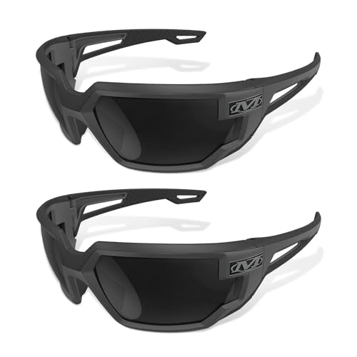 Mechanix Wear Type-X Smoke Lens Safety Glasses - Anti-Fog Polycarbonate Industrial Safety Glasses - Ventilated Temples & Scratch-Resistant Lenses - Grey Frame - 2 Pack - color: Smoke Lens, style: 2 Pairs