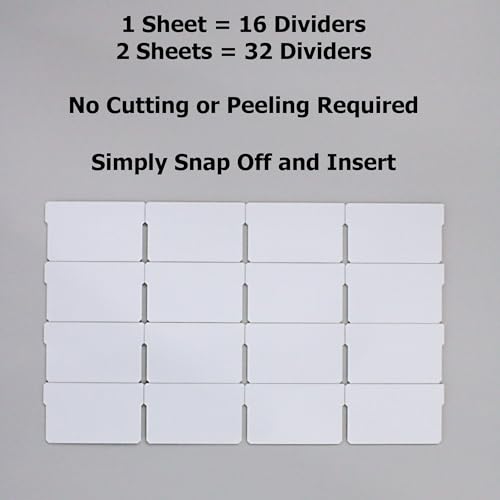 (32-Pack) Small Drawer Dividers compatible with Craft Cabinet and Hardware Storage Organizers, (Dividers Only) Made of High-Strength Fiberglass, Easy to Label - style: Width Dividers (Pack of 32)