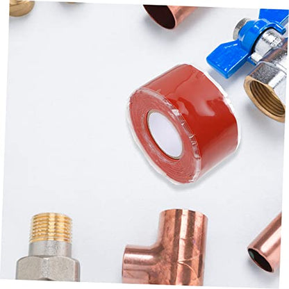 VALICLUD Pipe Sealing Tape Self Adhesive Silicone Rubber Flexible Sealant for Plumbing Repairs Stop Leaks Resistant to Compression and Weathering Red