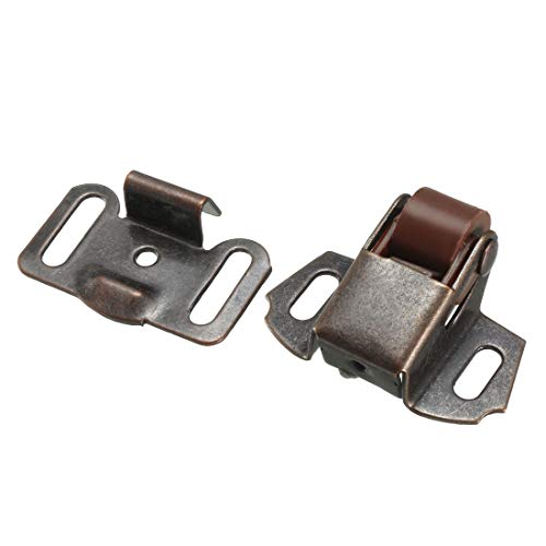 uxcell Retro Cabinet Wardrobe Door Single Roller Catch Ball Latches Hardware Copper Tone