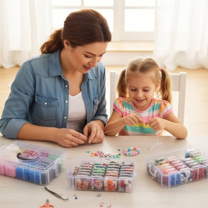 SGHUO Bead Organizer Box, 84 pcs Small Organizers, 3-Tier Stackable Storage Container Box for Art Craft Storage, Washi Tape, Kids Toys, Jewelry, Beauty & Sewing Supplies - style: 3 tier-2in