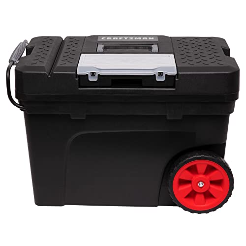 CRAFTSMAN Rolling Tool Box with Wheels, Includes Organizers and Trays, Heavy Duty Plastic, Lockable, 15.2 Inch (CMST33026) - style: 17 gallon Tool Box