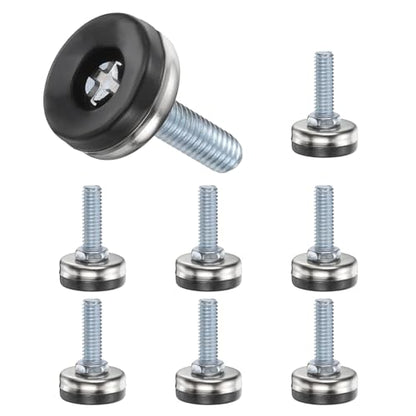 uxcell 5/16"-18 Thread Furniture Feet Levelers, 8Pcs 25.4x26mm LxW Adjustable Furniture Feet Screw in Threaded Leveling Leg Screw on Chair Foot Glides Leveling for Table Chair Silver - color: Silver, size: 5/16"-18 25.4x26mm