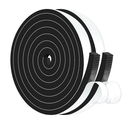 Weather Stripping Door Seal,Foam Door Seal,Soundproof,Cold Insulation,High Density CR Foam Insulation Tape for Door, Front Door Frame, Windows,Sliding Door (Black,1/2 in x 1/2 in x 26Ft) - size: 1/2 In x 1/2 In x 26Ft