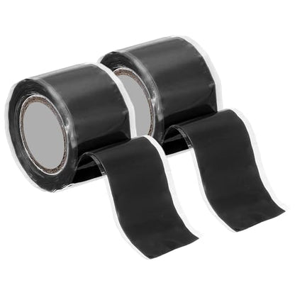 uxcell 2 Pcs Self Fusing Silicone Tape, 1" x 5ft Waterproof Water Leak Sealing Tape for Plumbing Pipe Hose Repair Handles, Black - color: Black, size: 1" x 5ft