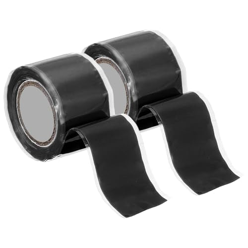 uxcell 2 Pcs Self Fusing Silicone Tape, 1" x 5ft Waterproof Water Leak Sealing Tape for Plumbing Pipe Hose Repair Handles, Black - color: Black, size: 1" x 5ft