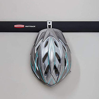 Rubbermaid Universal Powder Coaded Metallic Fasttrack Hanging Garage Hook Organizers for Ladder, Tool, and Bike Storage (4 Pack)