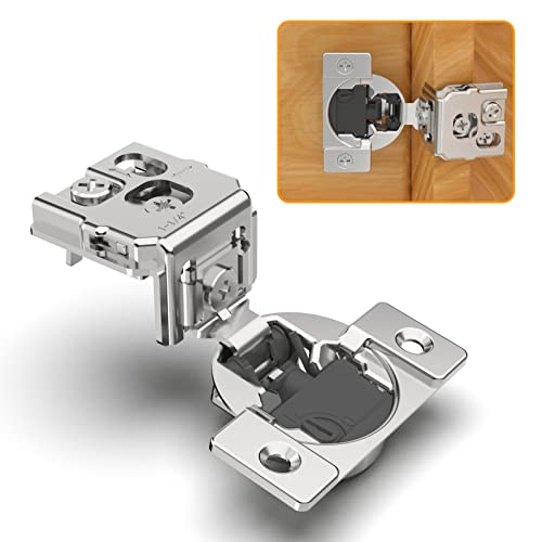 Chibery 10 Pack 1-1/4" 4D Overlay Soft Close Concealed Hinges for Face Frame Door, Control Closing Speed, Smooth Slow Self Close Hinges, Satin Nickel, 105° Open Angle Stainless Steel Cabinet Hinges - color: 10 Pack, size: 1-1/4 inch Overlay