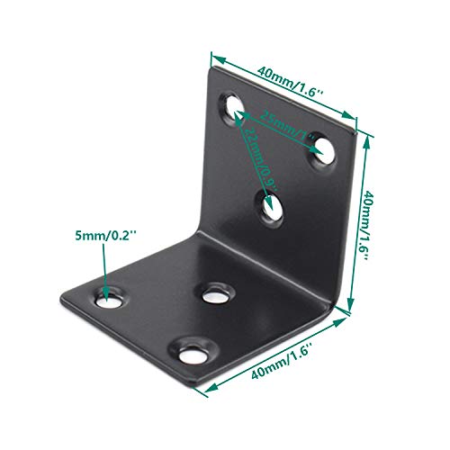 Heavy Duty Stainless Steel Corner Bracket,ULIFESTAR L Shaped Shelf Bracket 90 Degree Corner Brace Large Joint Right Angle L Bracket for Furniture Wood Cabinets Shelves (40x40x40mm) - size: 40*40*40mm