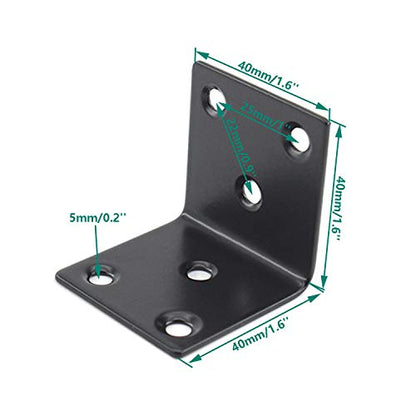 Heavy Duty Stainless Steel Corner Bracket,ULIFESTAR L Shaped Shelf Bracket 90 Degree Corner Brace Large Joint Right Angle L Bracket for Furniture Wood Cabinets Shelves (40x40x40mm) - size: 40*40*40mm