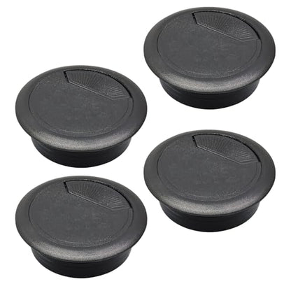 Desk Grommet 2-1/16" (53 mm), Desk Cord Hole Cover, Cable Grommet ABS Plastic, Desk Hole Grommet for Office and Home Table Cable, Detachable Adjustable Cable Cord Organizer (Black 4 Pcs) - size: 2-1/16" (53 mm), style: 4 pcs Black