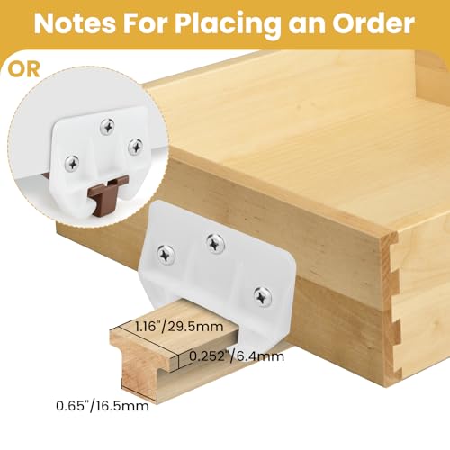 Drawer Guides Plastic Drawer Track Rail Guide Brackets for Dresser Cabinet Closet Drawers, White, 8 PCS