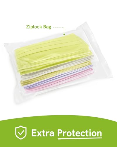 FriCARE Disposable Face Masks, 3-Ply ASTM Level 3 Medical Grade, Breathable & Comfortable for Adult Daily Work/Sun Protection, 50 Pack Neon Pixel - color: Neon Pixel