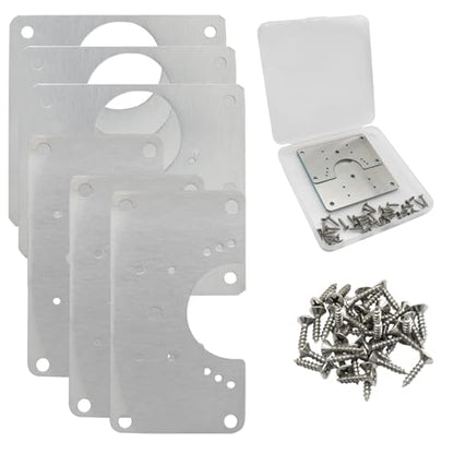 Zorfeter 6 Pcs Cabinet Hinge Repair Plate Set Package(Small + Large), Metal Hinge Repair Board Stainless Steel Cabinet Hinges, Fixing Brackets for Kitchen Cupboard Door Locker Cabinet Door - size: Small + Large