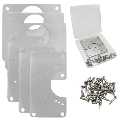 Zorfeter 6 Pcs Cabinet Hinge Repair Plate Set Package(Small + Large), Metal Hinge Repair Board Stainless Steel Cabinet Hinges, Fixing Brackets for Kitchen Cupboard Door Locker Cabinet Door - size: Small + Large